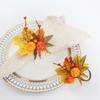 Double Pumpkin And Maple Leaf Napkin Rings Set Fall Thanksgiving Table Decor With Artificial Wreath For Halloween Dinner Party
