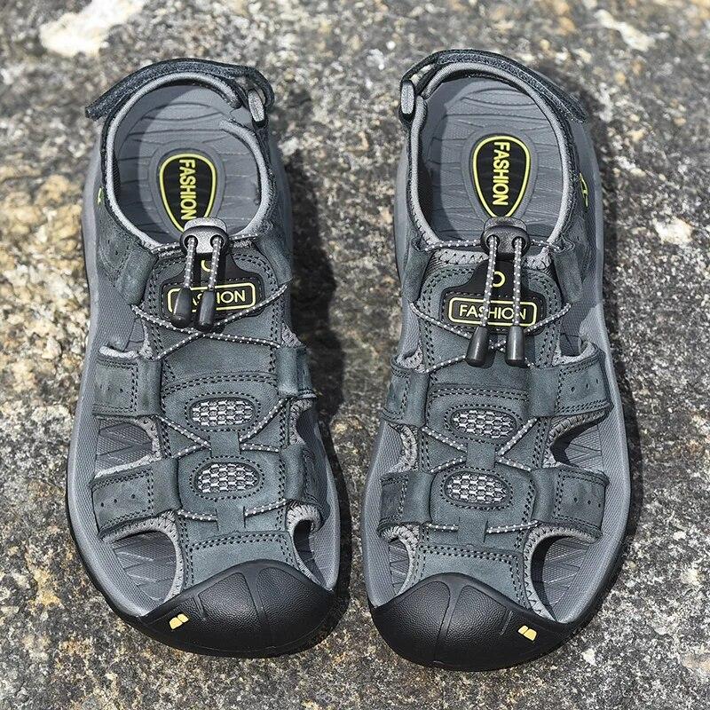 Genuine Leather Men Shoes Summer Large Size Men's Sandals Men Sandals Fashion Sandals Slippers