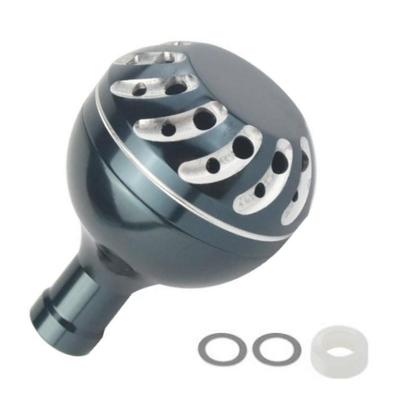 Poignée d'alimentation APAGAI Aluminium Ronde pour Shimano A et Daiwa S Moulinets à Moulinet Universelle Bouton Unique Rond Noir 38mm, Bouton, Moulinets, Compatible, (05, Article, Argent)