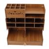Wooden Desk Organizer Multi Functional DIY Pen Holder Box Desktop Stationary Easy Assembly Home