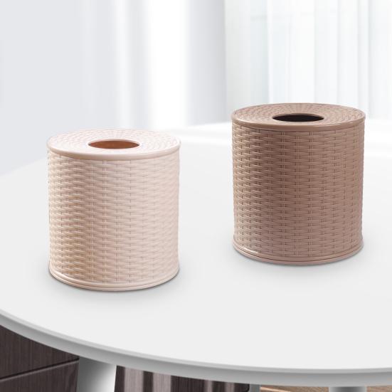 Imitation Rattan Tissue Box Waterproof Wear Resistant Plastic Tissue Holder for Kitchen