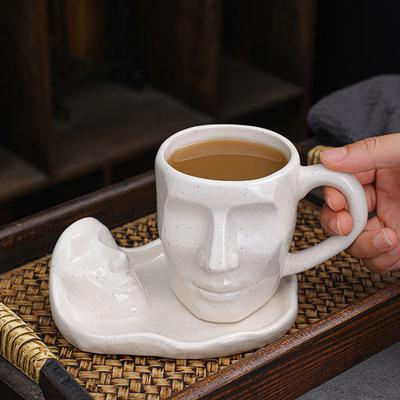 Novelty Ceramic Tea Cup Saucer Set Stylish Water Drinking Cup For Women Men Kids