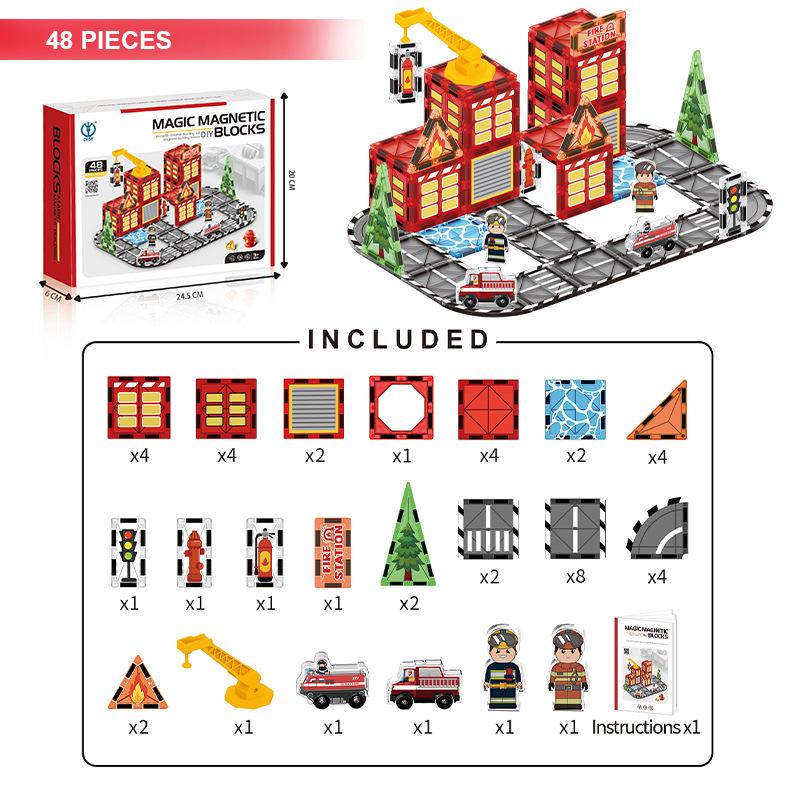 Digou Ice & Snow Park Diamond Pattern Magnetic Building Blocks for Kids