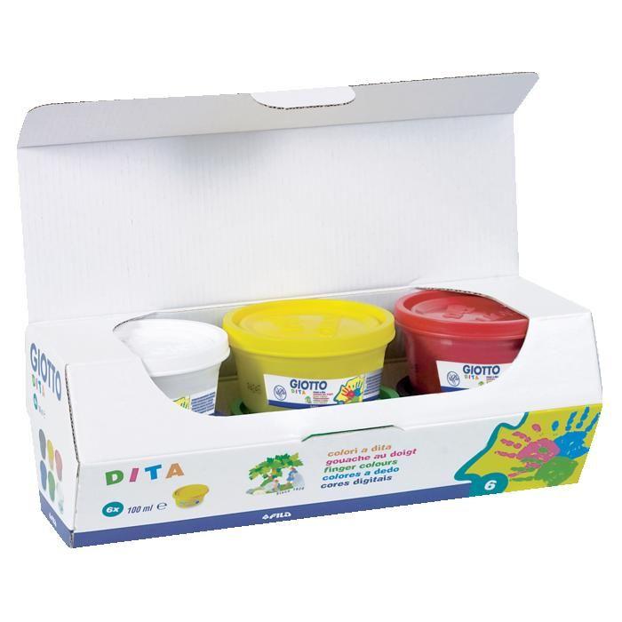 Omyacolor Giotto Coffret de 6 pots gouache doigts