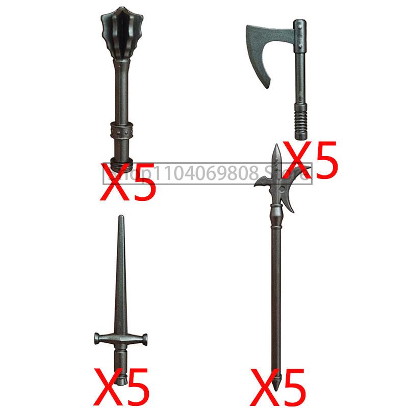 MOC Military Building Blocks Medieval Soldiers Knight Figures Weapons Accessories Witc Hat Helmet Shield Spear DIY Brick Toy T10