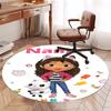 Custom Name Gabby's Dollhouse Printed Round Rug Carpet Chair Rug Area Rug Entryway Doormats,for Office Chair Living Room Bedroom Kitchen Room.