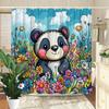 Adorable Panda in a Garden Shower Curtain - Water-Resistant, Easy to Clean, Adds a Playful and Colorful Touch to Your Bathroom