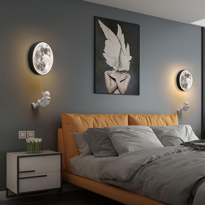 2024 Modern Astronaut Moon Wall Lamp for Children's Bedroom