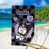 1pc Kuromi3 Beach Towel with Custom Name, Beach/Swimming/Bath/Picnic/Camping Towel, Suitable for Seaside Beaches