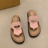 thick-soled toe slippers, women wear summer beach shoes, two sandals, small casual lazy muffin half slippers