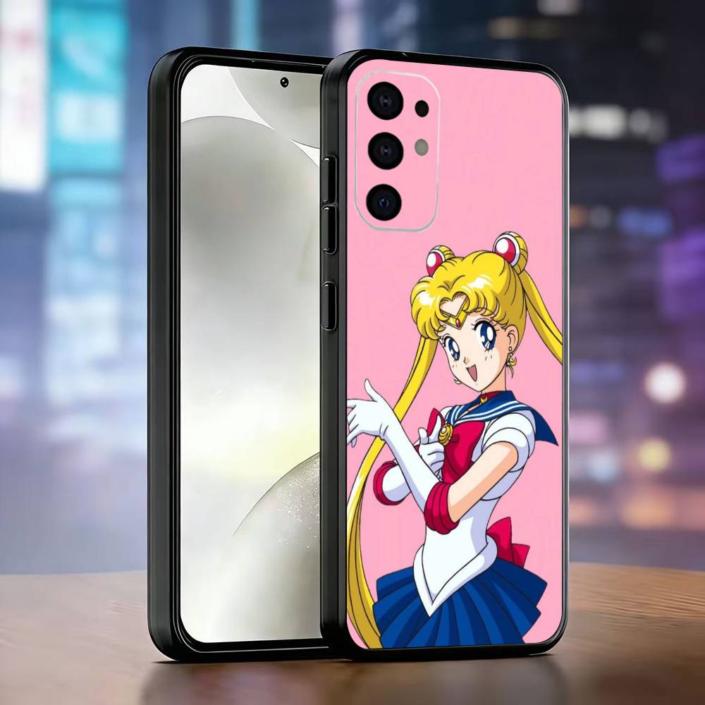 Cartoon S-Sailor M-Moons Phone Case For Samsung S25,S24,S21,S22,S23,S30,Ultra,S20,Plus,Fe,Soft Silicone Black Cover
