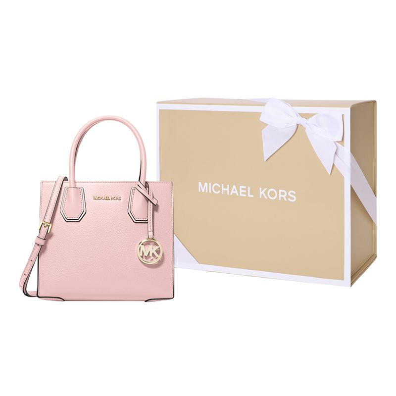Michael Kors MK Mercer Logo Vintage Solid Color Accordion Shoulder Crossbody Bag Women Handbags Cherry-Blossom-Pink 35S1GM9M2L-648