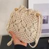 New Summer Fashion Handmade Hollow Out Bucket Bags for Women Shoulder Crossbody Bag Female Handbag Casual Travel Beach Handbags