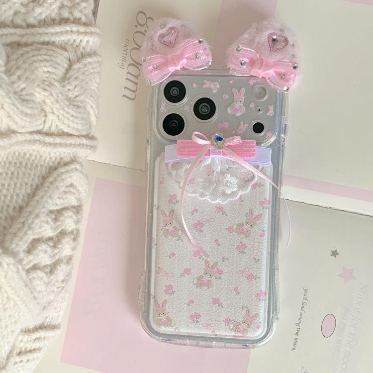 Pink Lace Bowknot Phone Case for iPhone 17 Pro Max & 16P