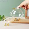 Mini Pig Money Jar Golden Beans Storage Box Transparent Piggy Bank Gold Glass Pig Ornaments Portable Coin Bank Saving Box Gift