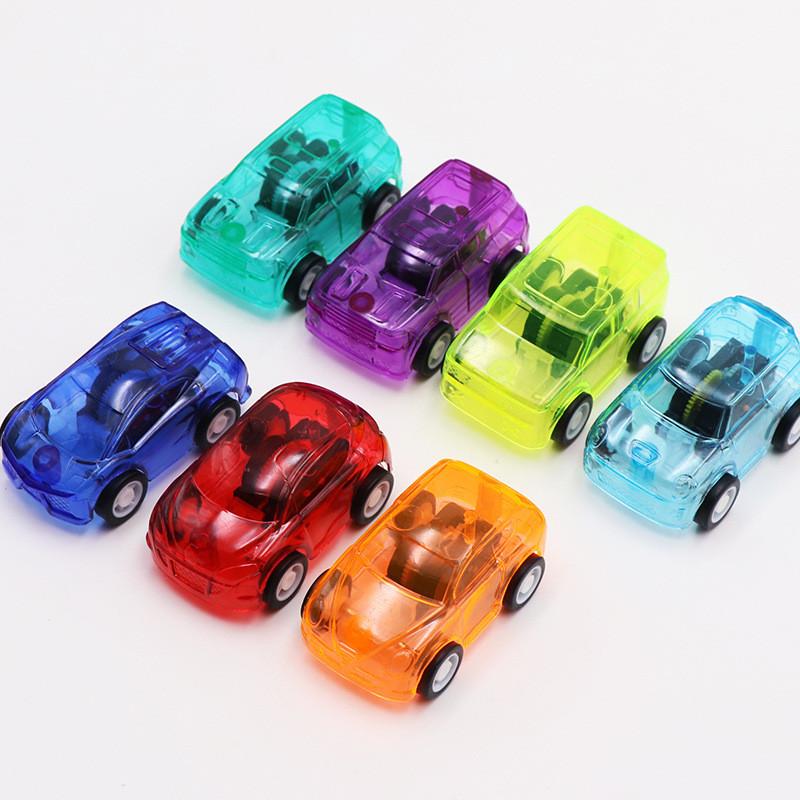 Childrens Mini Cartoon Transparent Spin Drive Car Toy For Brain Development And Handeye Coordination