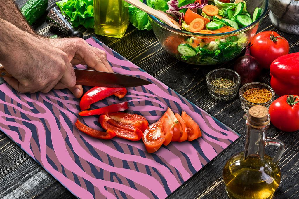 GLASS CUTTING BOARD 52x40 FASHIONABLE ZEBRA