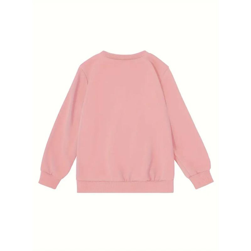 Girls' Round-Neck Hoodie | Golden Roses White Flowers Berries, Machine Washable, Spring and Autumn