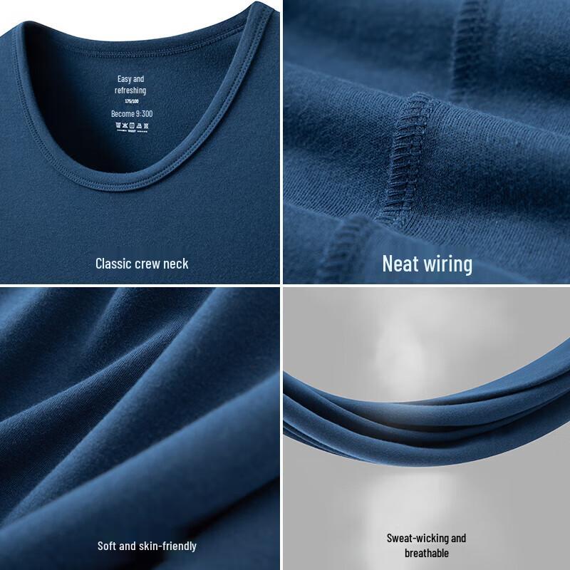 Yiershuang Men's Self-Warming 100% Cotton Thermal Underwear Set