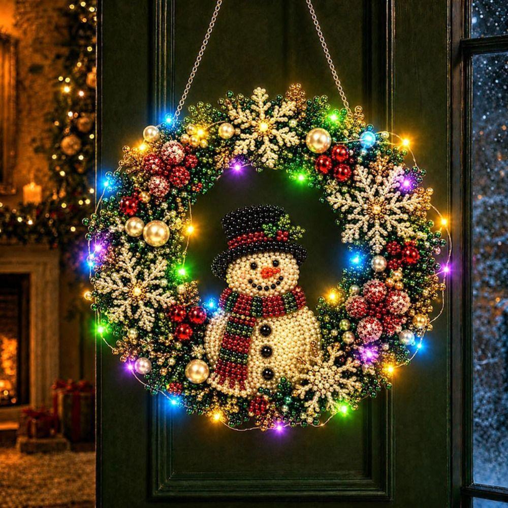 Zářící sady pro malování diamantem LED řetězová světla DIY závěsná sada Vánoční ozdoby