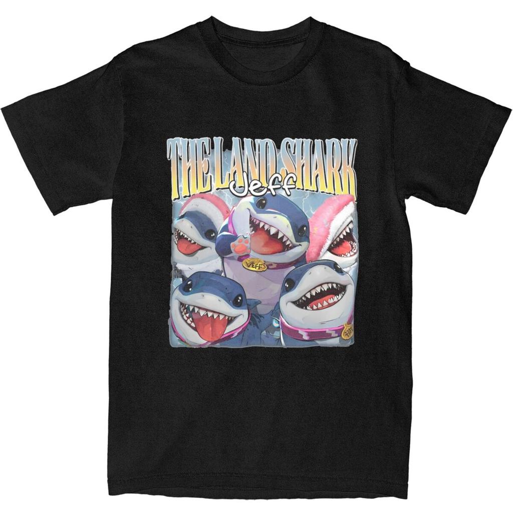 Men Women Jeff The Land Shark T Shirt 100% Cotton Printed T-Shirt Clothing Outfits