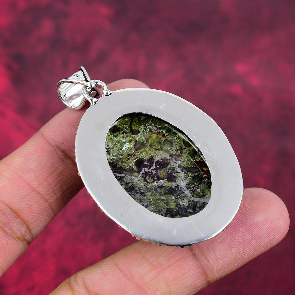 Pendentif Dragon Blood, Bijoux en pierres précieuses Pendentif en argent sterling massif 925, Cadeau pour femme Pendentif fait main