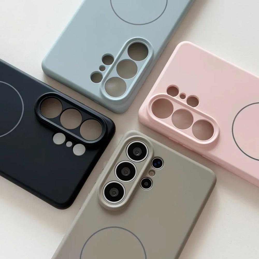 Liquid Silicone for Magsafe Magnetic Wireless Charge Case for Samsung S26 Ultra Plus Solid Color Soft Matte Camera Protect Cover