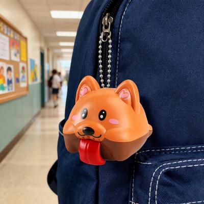 Yousheng Long Tongue Dog Toy with Sound Stress Relief Cartoon Puppy Fidget Toy Keychain Backpack Hanging Decoration Interactive Tongue Animal Toy