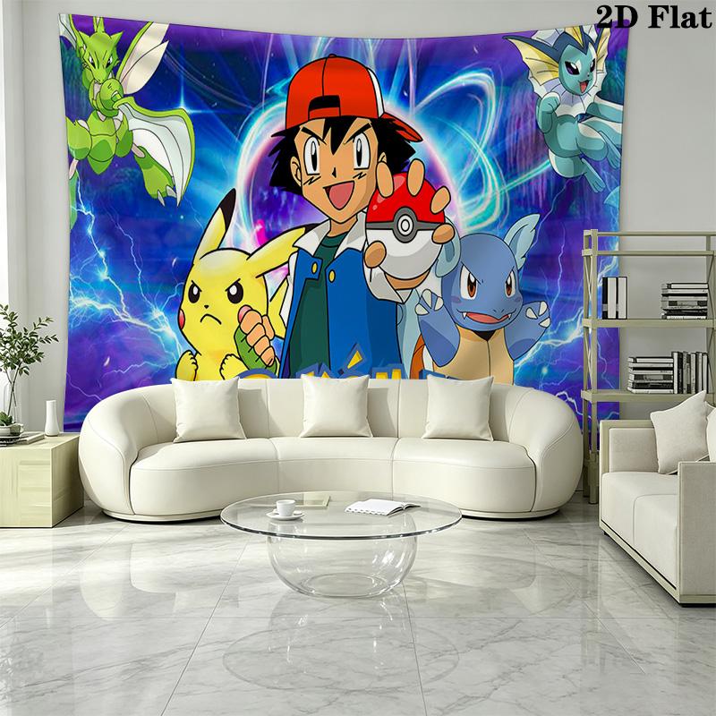 Pocket Monster Wandteppich Ästhetisches Wandbehang Gedruckter Stoffdecke Dekorative Wandteppiche für Schlafzimmer Wohnzimmer Heimdekoration
