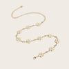 Metal Fashionable Flower Waist Chain With Rhinestone Decoration For Daily