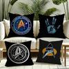 Movie SStar TTrek Cushion Cover Silky Short Plush Invisible Zipper Dustproof Sofa Pillow Case for Home Decor