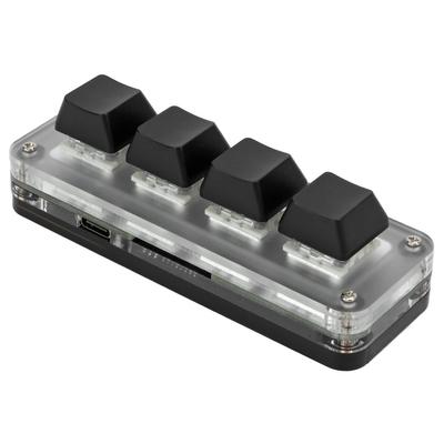 SOCOCO Mini Klavye 4 Tuşlu Tuş Takımı Mekanik Klavye RGB Serin Arkadan Aydınlatmalı USB Veri Kablosu ile Kısayol Tuşları Özelleştirilebilir Oyun Klavyesi
