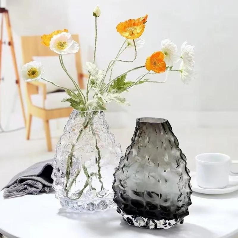 Creative Glass Vase Thorn Geometric Transparent Flower Vase Cactus Shape Terrarium Hydroponic Accessories Home Decoration