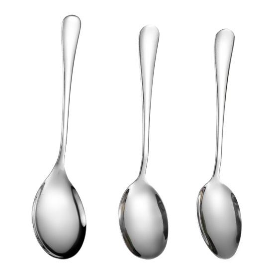 Stainless Steel Serving Spoon with Long Handle Polished Rust-Proof Deep Head Soup Rice Spoon Dishwasher Safe Utensil for Home Restaurant Buffet