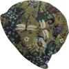 Premium Retro Boho Style Slouchy Beanie Dragonfly Print Knitted Hat for Women Men Soft Warm Winter Hat Stretch Knit Beanies