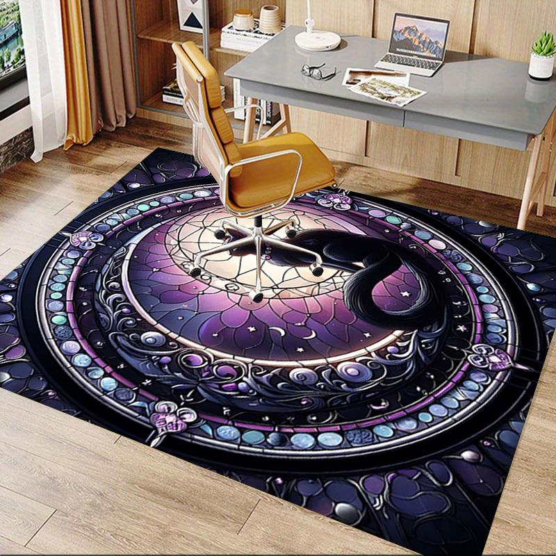 1PC Stained Glass Cat Extra Large Non Slip Floor carpet, Office, family, Studio Large Area Rug Indoor Rugs, Bold Statement Piece
