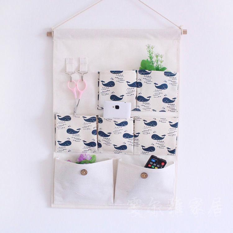 Multi-layer Fabric Hanging Storage Bag for Dormitory and Wardrobe Door, Wall-Mounted Phone Organizer