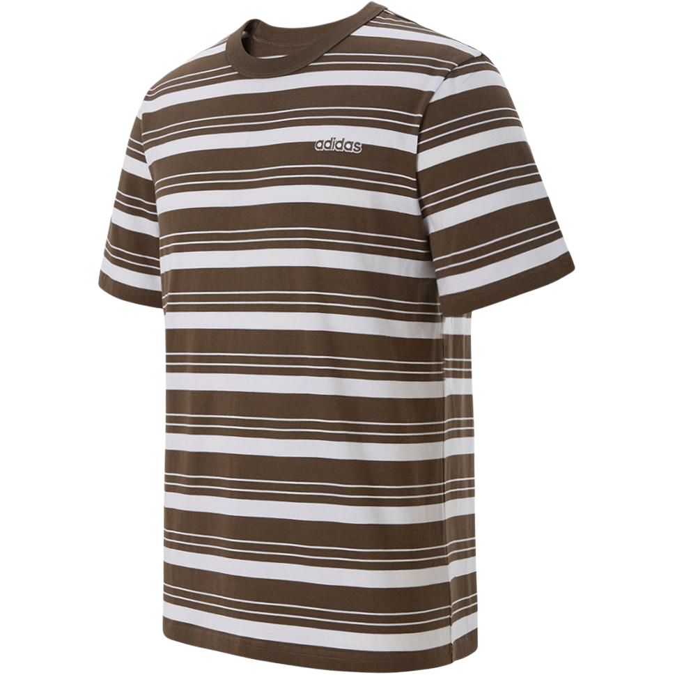 

Adidas Sports Lifestyle SS25 Moisture-Wicking Breathable Loose Fit Crew Neck Short Sleeve T-Shirt Men Tops White Brown KC4571 XS