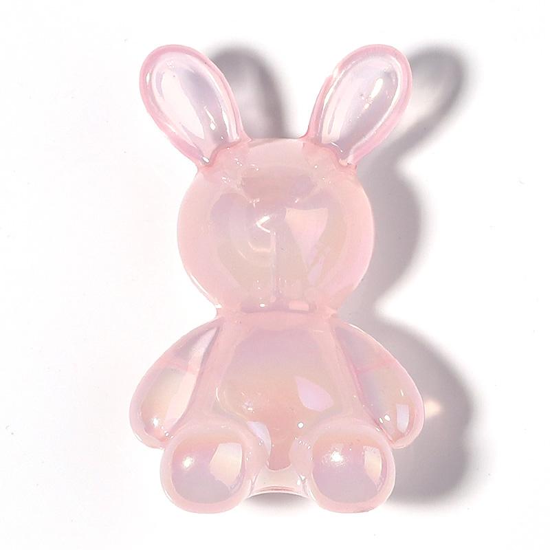 10Pcs Plated Color Acrylic Beads Cartoon Cute Rabbit Violent Bear Bead For DIY Bracelet Phone Chain Keychain Jewelry Ornament