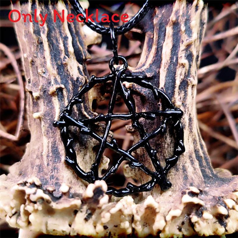 Geometric Pentagram Gothic Jewelry Necklace With Cross Chain For Womens Fashion Accessories