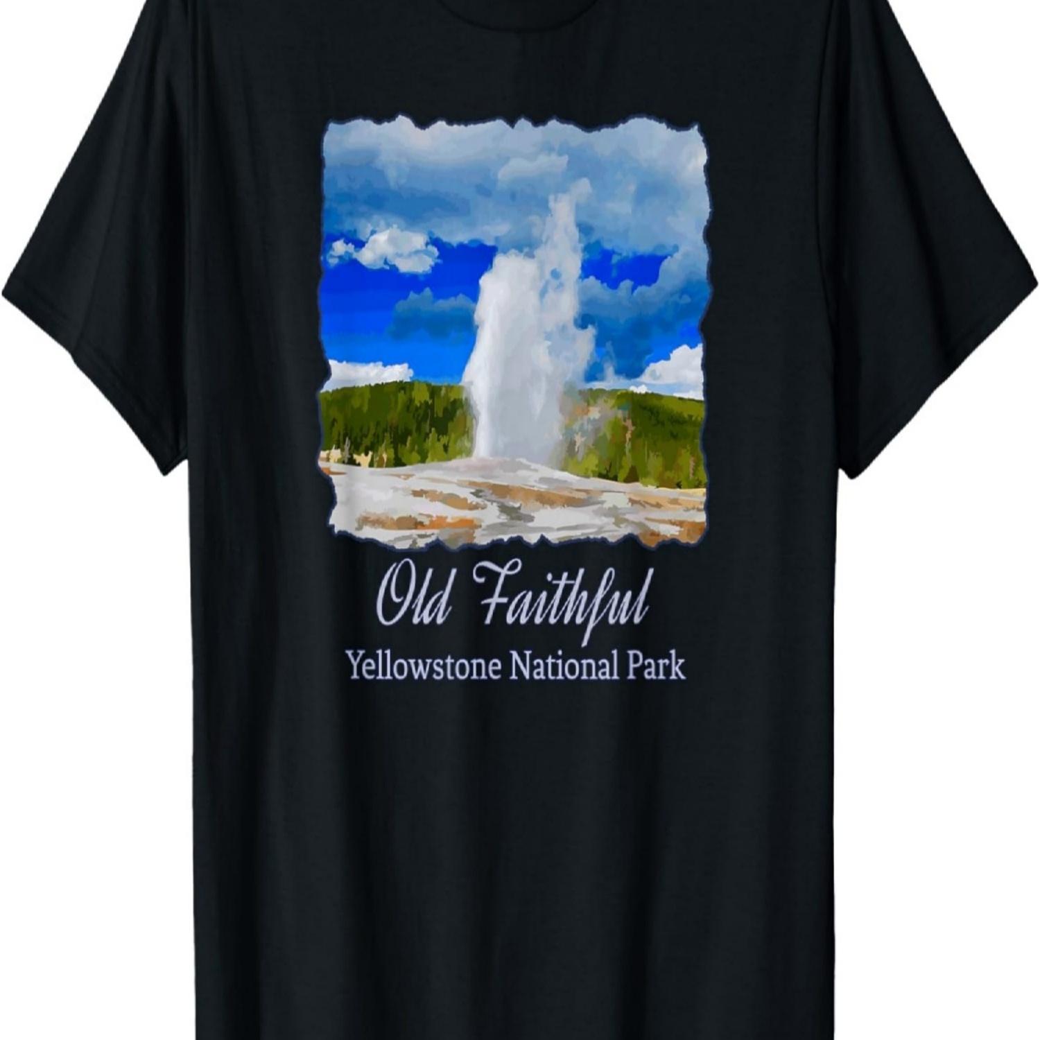 Yellowstone Old Faithful Geyser National Park T-Shirt T-Shirt S чёрный