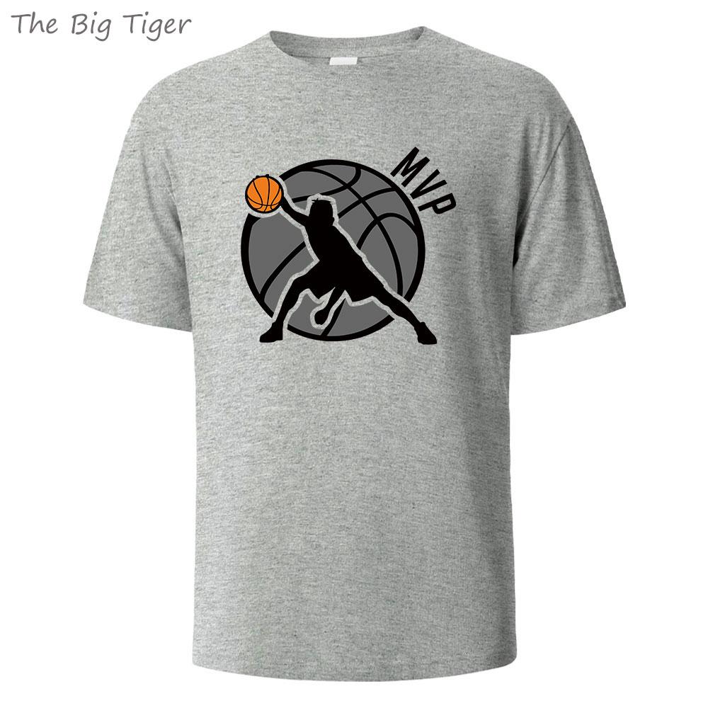Basketball MVP Printed Everyday Essential Cotton Tee Soft Round Neck Breathable Fabric Unisex Basic Casual Wear Men's T-shirt