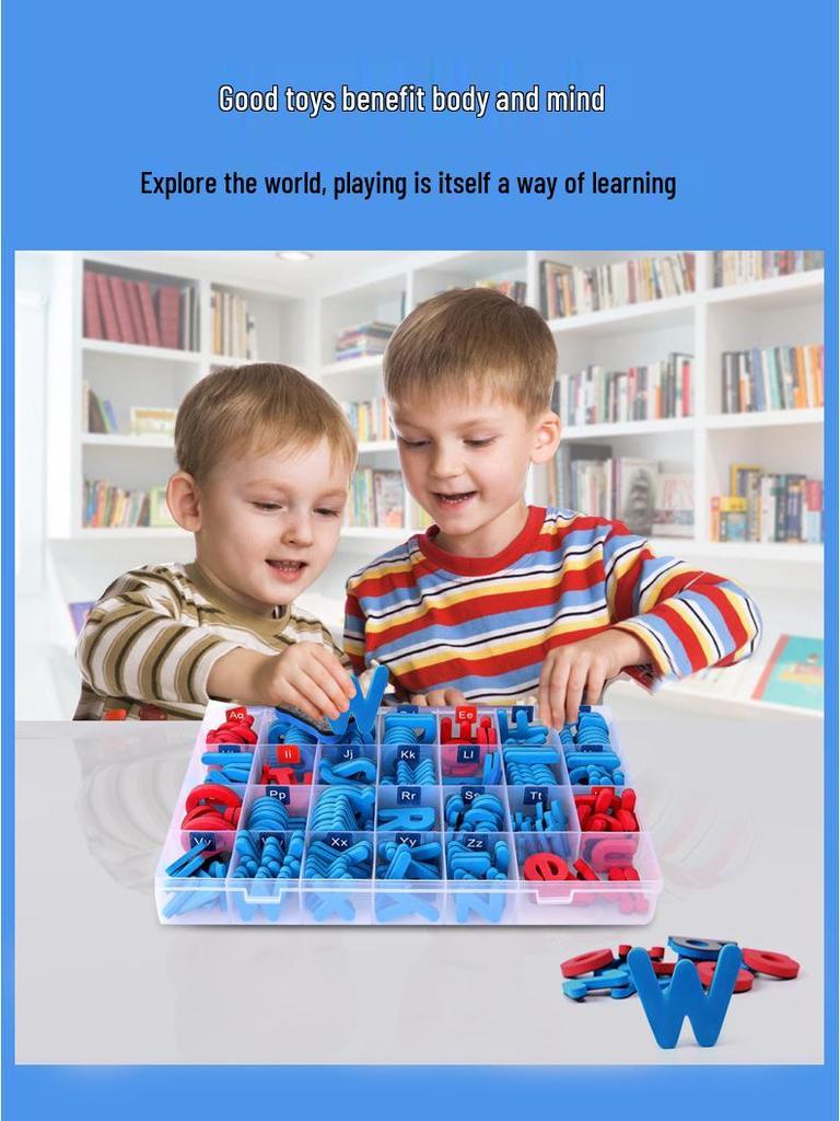English Alphabet Magnet Tiles: Uppercase & Lowercase Letter Stickers for Kids' Education