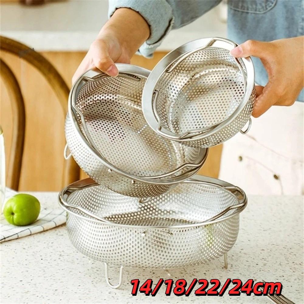 201 Stainless Steel Steamer Basket Foldable Handle Generic Pot Steaming Grid Safe Material Thickened Fruit Drain Basket