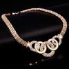 Women Bridal Crystal Choker Necklace Earring Bracelet Chandelier Ring Jewelry Set