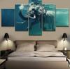 5 Piece HD Print Large Elephant Swimming Painting Canvas Wall Art Picture Home Decoration Living Room Canvas Painting No Frame