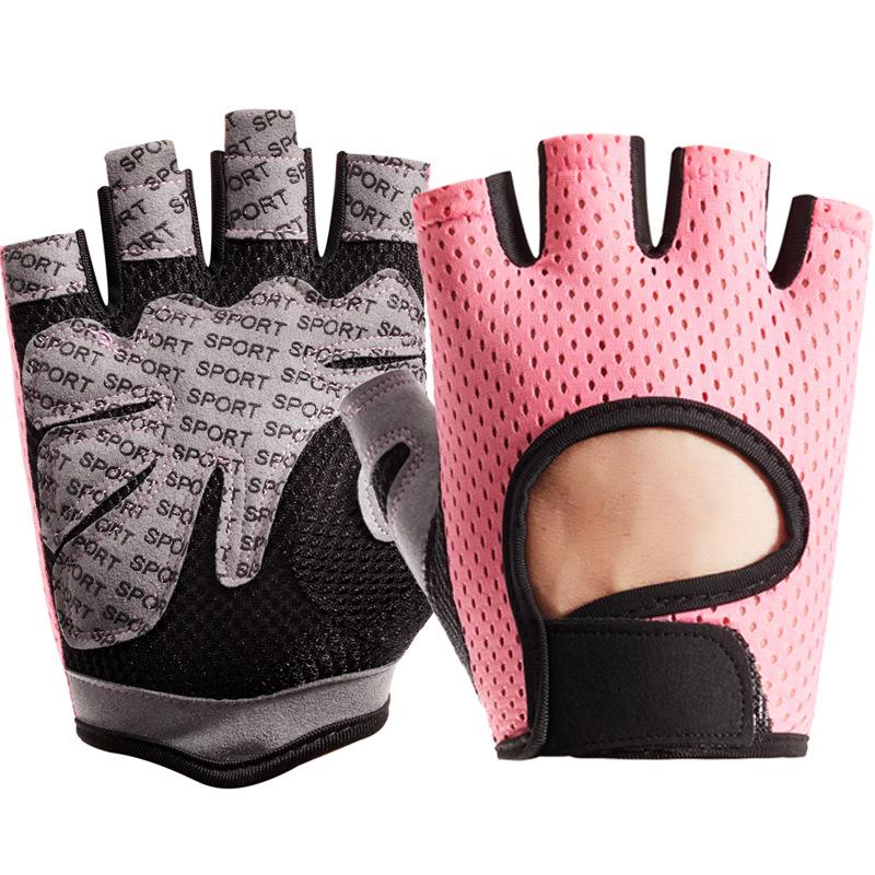 Fitness Gloves Summer New Unisex Sports Outdoor Riding Half Finger Sweat-proof Non-slip Mesh Back Hole Breathable