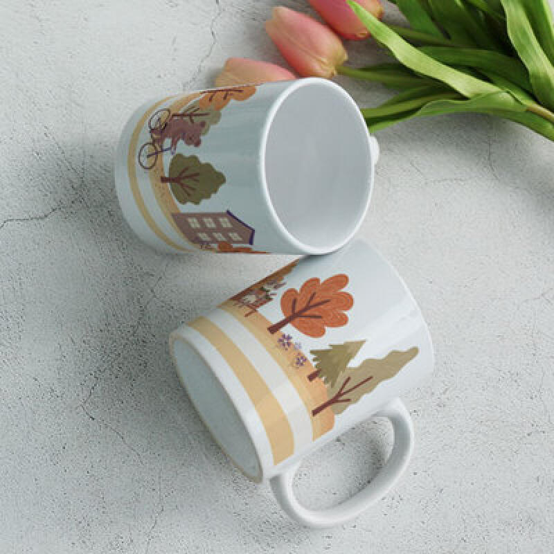 tk317-Design Mug 2p-Bear and Cat s Walking Path