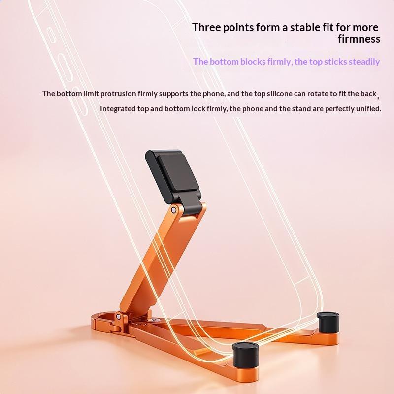 Mini Foldable Keychain Phone Stand Multi-Angle Adjustable Lightweight Hands-Free Cell Phone Holder For Travel Desk