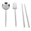 Portable Cutlery Set Stainless Steel Tableware Anti Corrosion Non Slip Anti Fading Chopsticks Spoon for Outdoor